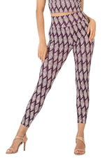 Load image into Gallery viewer, Eggplant Leaf Print High-Waisted Practice Leggings | conDiva Active
