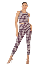 Load image into Gallery viewer, Eggplant Leaf Print High-Waisted Practice Leggings | conDiva Active