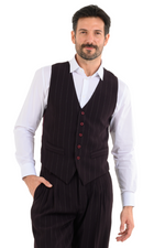 Load image into Gallery viewer, Eggplant Striped Men&#39;s Tango Vest
