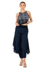 Load image into Gallery viewer, Dark Blue Lace Keyhole Tango Top (S)