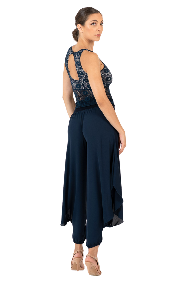 Dark Blue Lace Keyhole Tango Top (S)