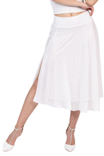 Load image into Gallery viewer, Embroidered Mesh &amp; Satin Two-Layer Skirt