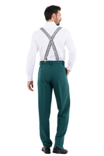 Load image into Gallery viewer, Emerald Paisley Print Men&#39;s Adjustable Suspenders
