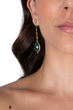 Load image into Gallery viewer, Esmeralda Long Crystal Teardrop Tango Earrings