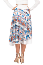 Load image into Gallery viewer, Ethnic Embroidered Two-layer Satin Dance Skirt
