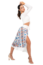 Load image into Gallery viewer, Ethnic Embroidered Two-layer Satin Dance Skirt
