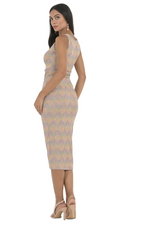 Load image into Gallery viewer, Knit Pastel Cutout Knot Detail Midi Dress
