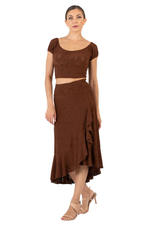 Load image into Gallery viewer, Eyelet Viscose Off The Shoulder Crop Top