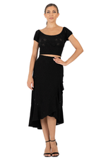 Load image into Gallery viewer, Eyelet Viscose Off The Shoulder Crop Top