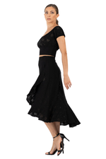 Load image into Gallery viewer, Eyelet Viscose Off The Shoulder Crop Top