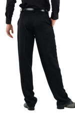 Load image into Gallery viewer, Black Satin Men&#39;s Tango Pants With Two Pleats
