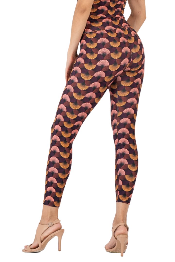 Fan Print High-Waisted Practice Leggings | conDiva Active