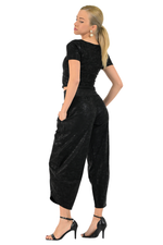 Load image into Gallery viewer, Faux Leather Cropped Barrel Pants