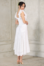Load image into Gallery viewer, Feather Trim Two Layer Bridal Dance Dress
