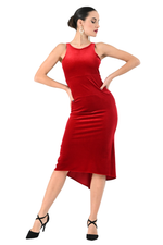 Load image into Gallery viewer, Fishtail Velvet Tango Dress With Lace Applique