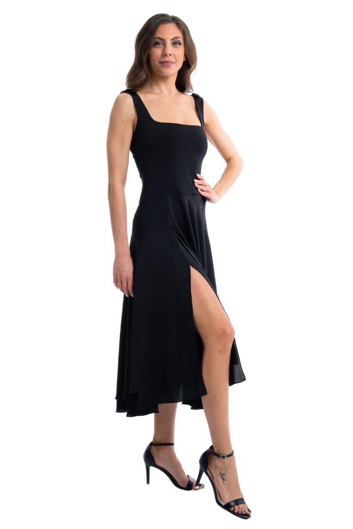 Black Fit & Flair Dress With Jewels