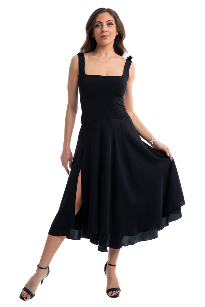 Black Fit & Flair Dress With Jewels