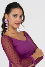 Load image into Gallery viewer, Flora Long Tango Earrings With Lilac Blossoms