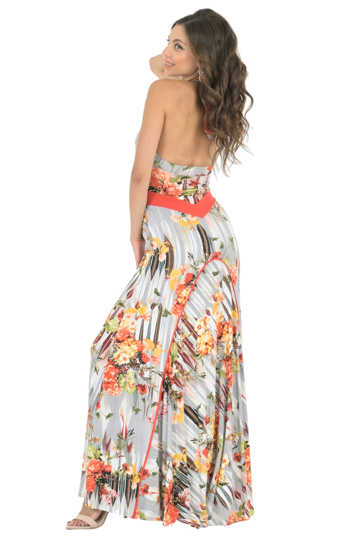 Floral Coral Maxi Dress