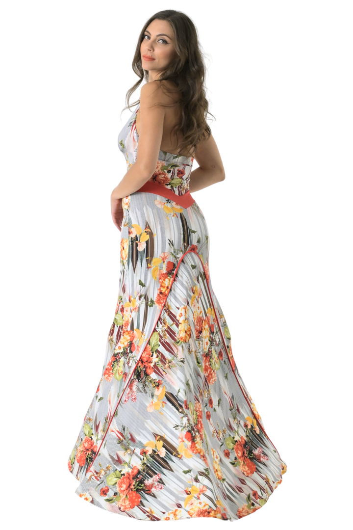 Floral Coral Maxi Dress