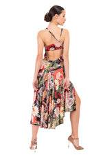 Load image into Gallery viewer, Floral Mixed Print Midi Dress With Keyhole Back