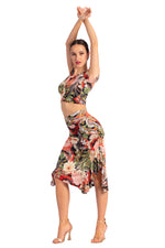 Load image into Gallery viewer, Floral Mixed Print Waist Tie Crop Top