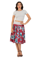 Load image into Gallery viewer, Floral Painted Print A-Line Skirt 