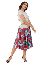 Load image into Gallery viewer, Floral Painted Print A-Line Skirt 