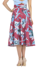 Load image into Gallery viewer, Floral Painted Print A-Line Skirt
