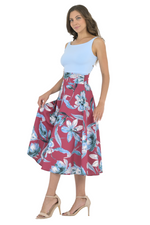 Load image into Gallery viewer, Floral Painted Print A-Line Skirt
