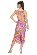 Load image into Gallery viewer, Floral Paisley Print Open Back Fishtail Dress
