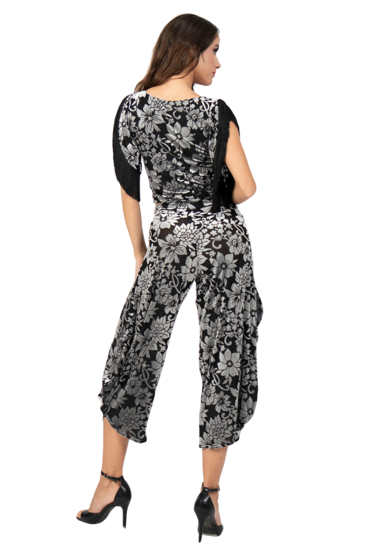 Floral Velvet Fringed Outfit