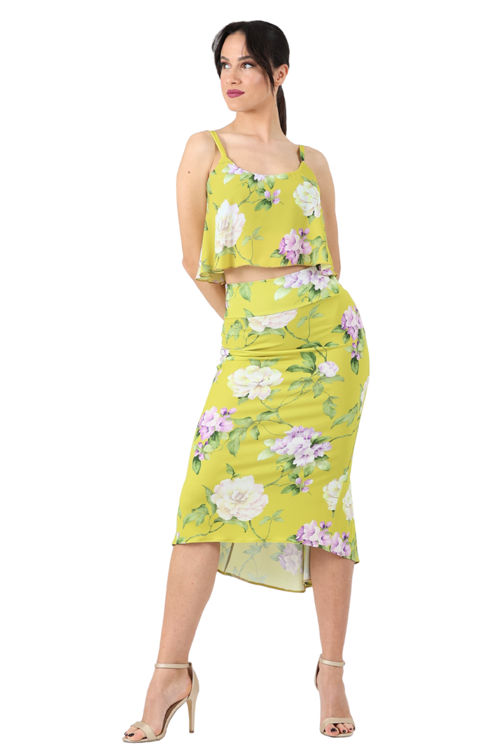 Floral Fishtail Tango Skirt