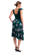 Load image into Gallery viewer, Floral Gingham Print Skirt With Side Draping
