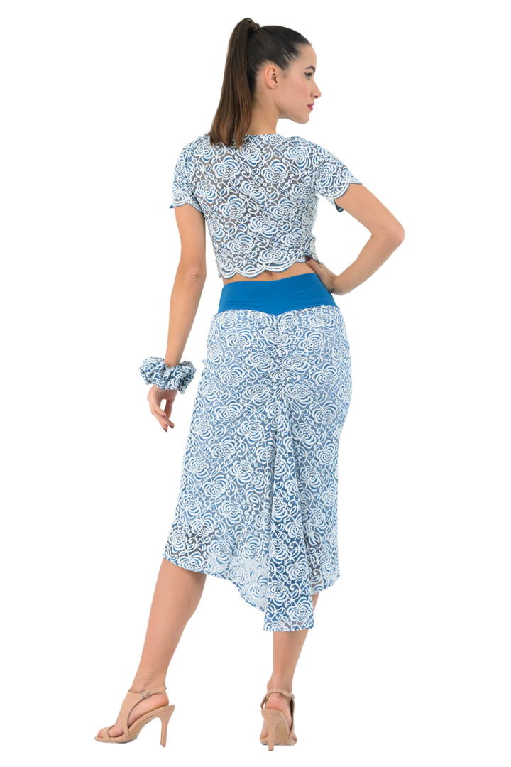 Floral Lace Fishtail Skirt