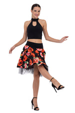 Load image into Gallery viewer, Floral &amp; Tulle Two-layer Rock &#39;n&#39; Roll Skirt
