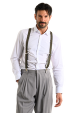 Load image into Gallery viewer, Floral checkered print Men&#39;s Adjustable Suspenders
