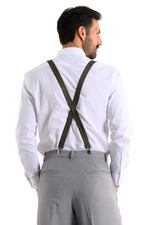 Load image into Gallery viewer, Floral checkered print Men&#39;s Adjustable Suspenders
