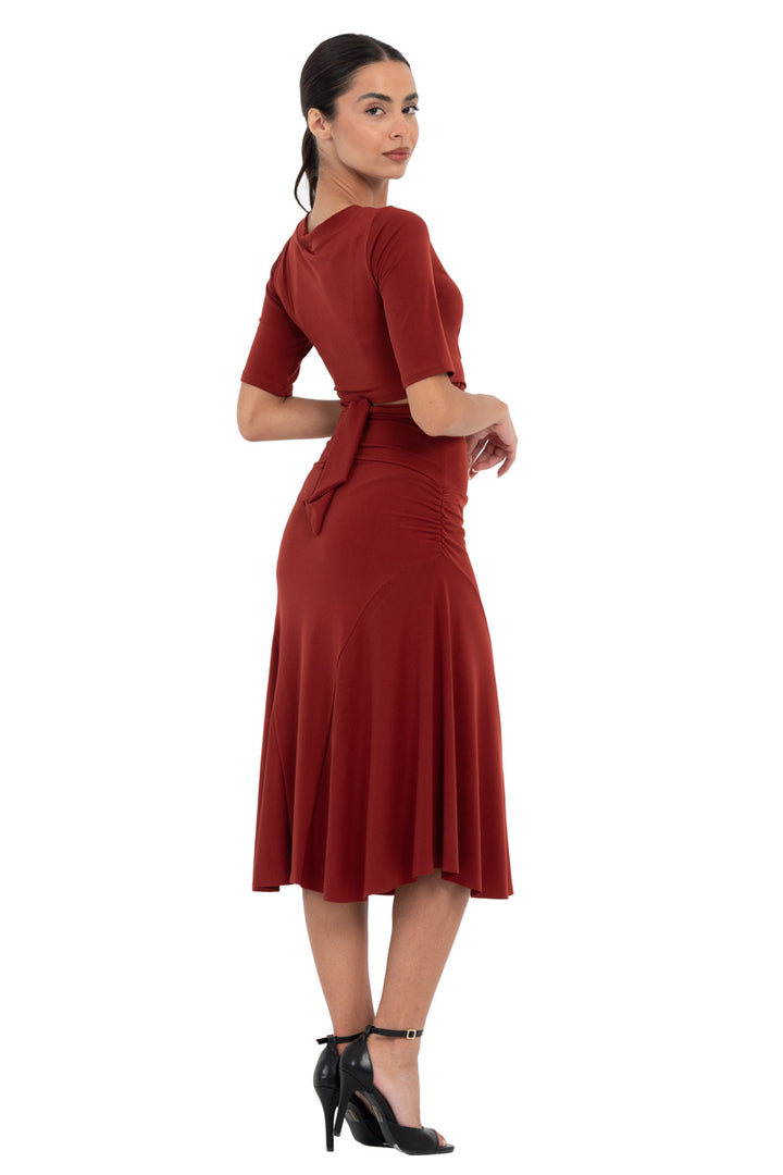 Flowing Skirt With Side Ruched Details