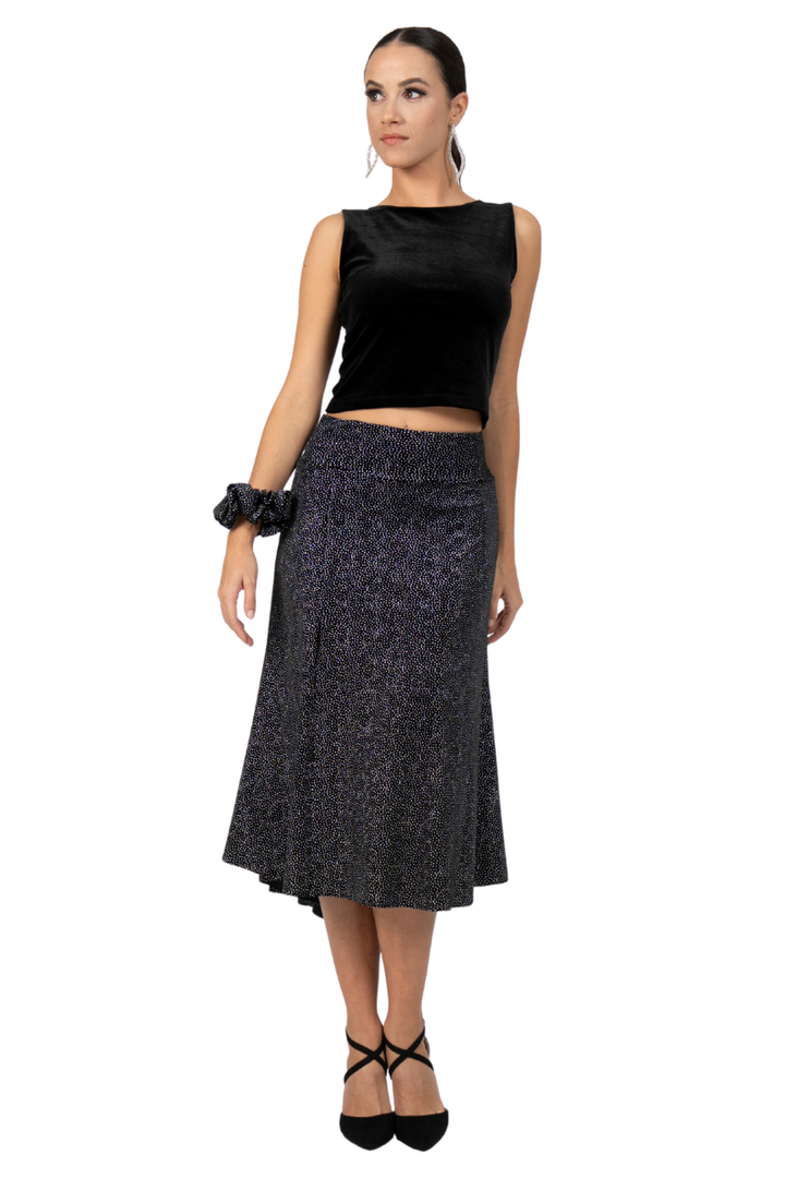 Flowing Sparkling Velvet Skirt With Tail