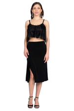 Load image into Gallery viewer, Flowy Tango Skirt With Side &amp; Back Slits
