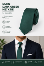 Load image into Gallery viewer, Forest Green Men's Satin Necktie