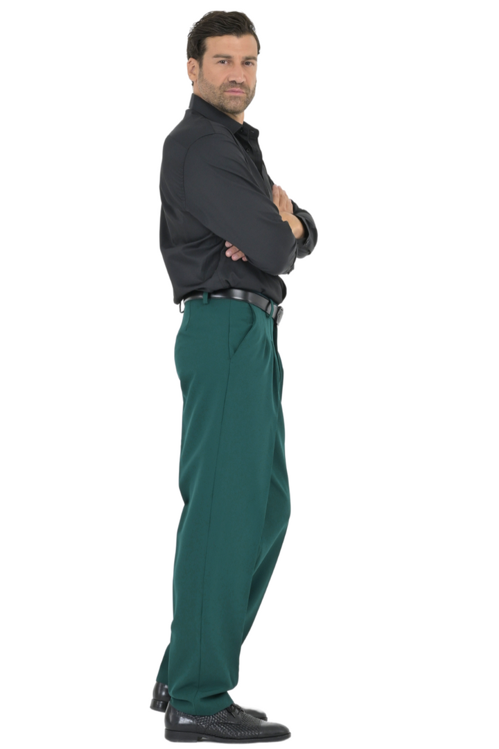 Forest Green Tango Pants With Three Pleats