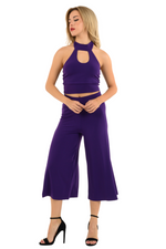 Load image into Gallery viewer, Front Keyhole With Open Back Halter Neck Top
