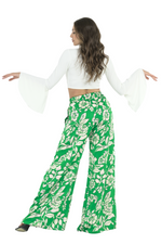 Load image into Gallery viewer, Green Floral Wide Leg Trousers
