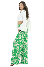 Load image into Gallery viewer, Green Floral Wide Leg Trousers
