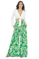 Load image into Gallery viewer, Green Floral Wide Leg Trousers
