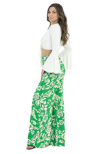 Load image into Gallery viewer, Green Floral Wide Leg Trousers
