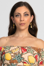 Load image into Gallery viewer, Gaia Clear Brown Sphere Tango Earrings