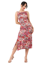 Load image into Gallery viewer, Garden Floral Print Gathered Tango Skirt with Slits